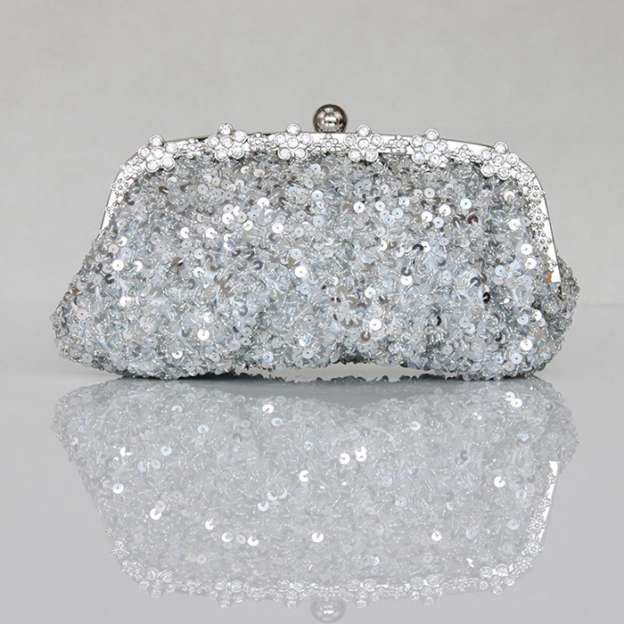 Rhinestone Mesh Chain Shoulder Bag