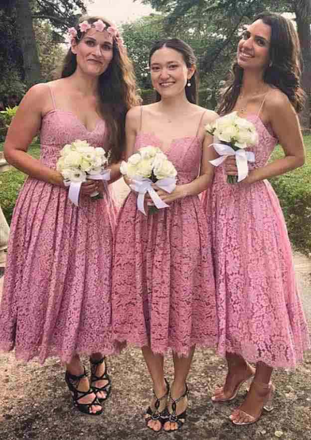 A-Line/Princess Straps Sleeveless Pleats Short Taffeta Bridesmaid Dresses main image 1