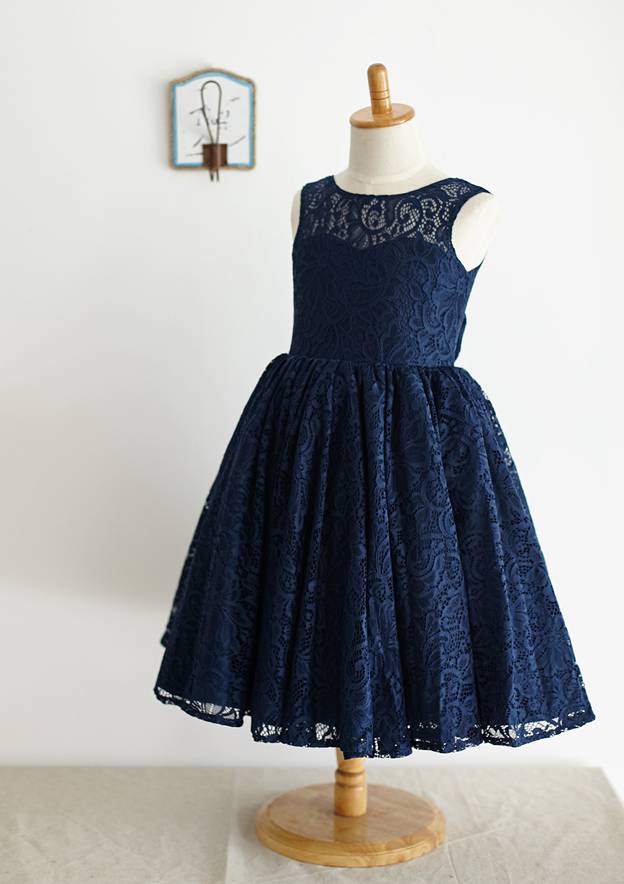 Lace Sleeve Flower Girl Dresses with Bow Floor Length Princess Dress Multi Colors