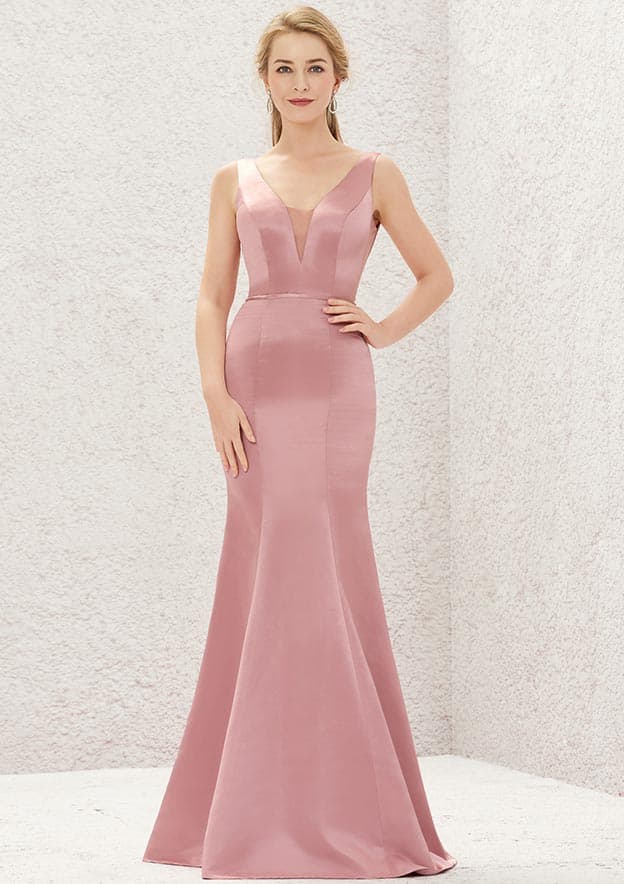 Long Spring Floor-Length Mermaid Satin Bridesmaid Dresses