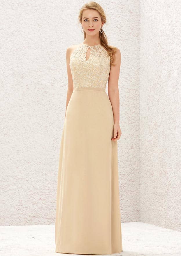 Halter Floor-length Deep V-neck Red Long Bridesmaid Dresses, BD1034