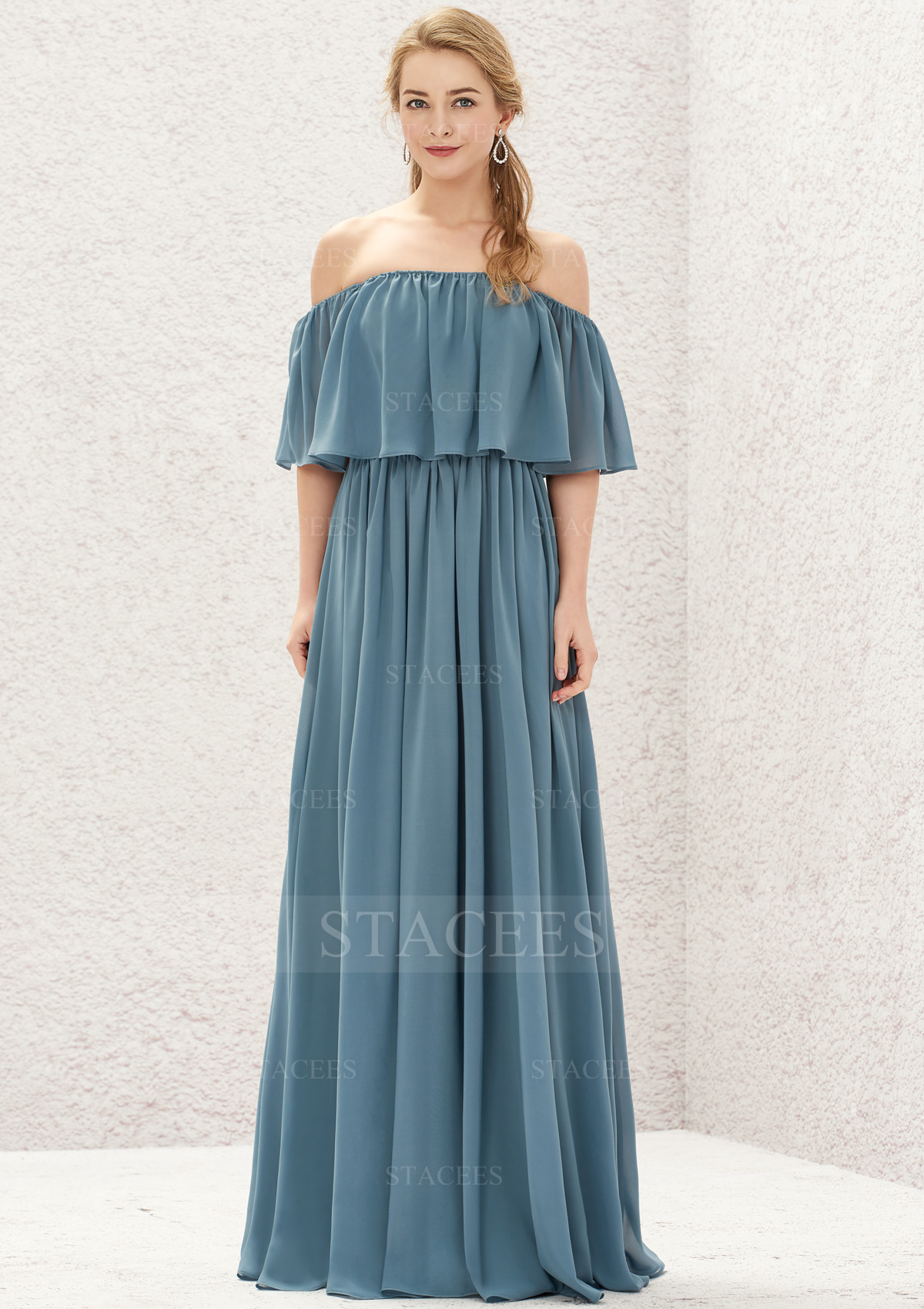 Floor-Length Chiffon Bridesmaid Dress With Pleated