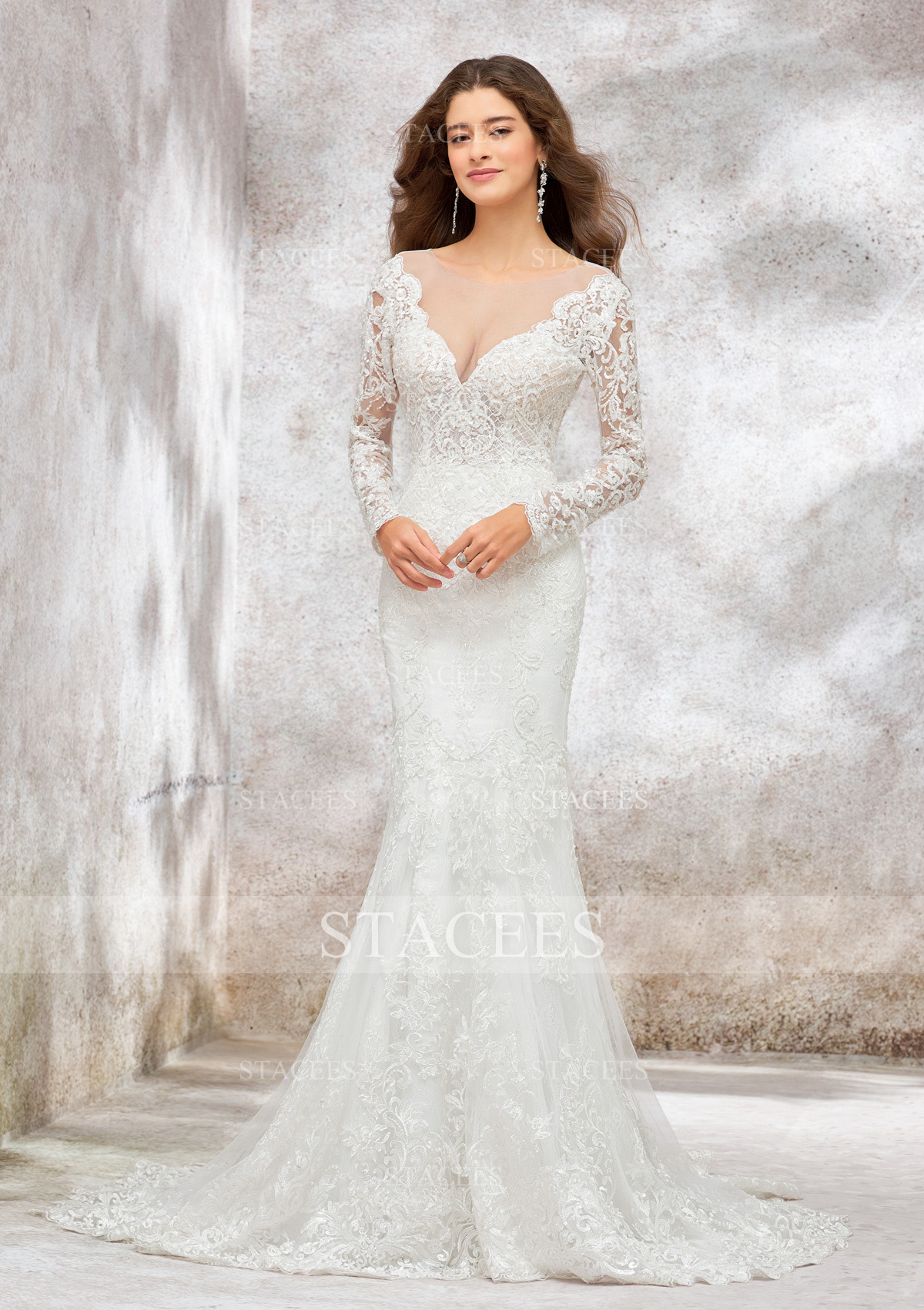 generation love callista lace dress Luxurious Plunging A-Line Wedding Dress with Lace and Embroidery Design Plus Size main image 1