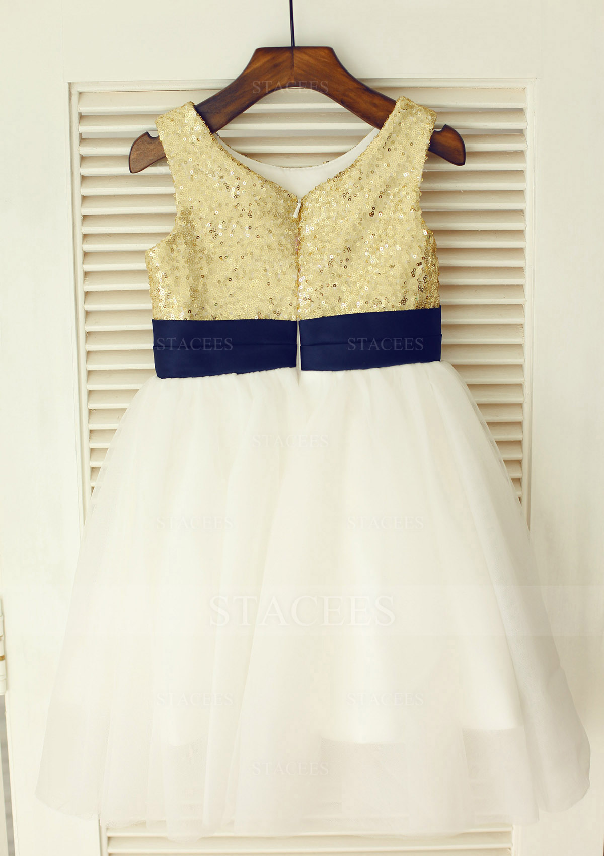 slim fit dress slacks Rose Gold Flower Girl Dress main image 1