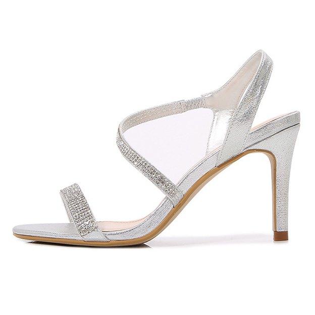 Peep Toe Sandals Patent Leather With Rhinestone Women's Party