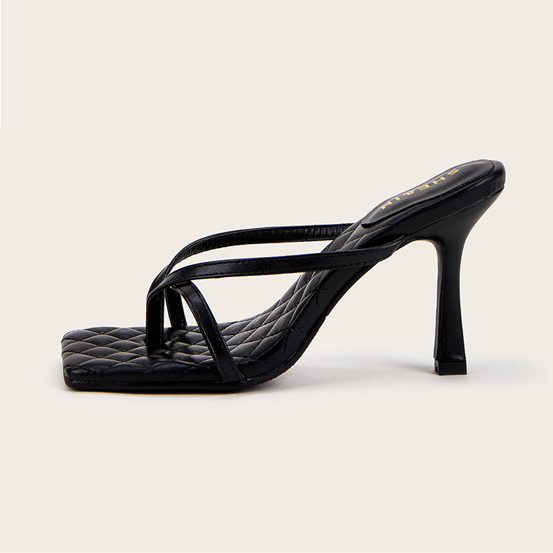 Peep Toe Sandals Stiletto Heel Microfiber Leather Outdoor