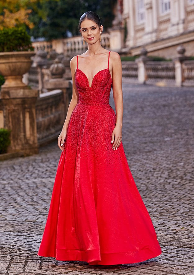 A-Line/Princess V-Neck Sleeveless Satin Lace Plus Size Prom Dresses With Sequins