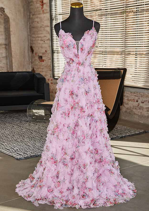 Sleeveless Maxi Tulle A - Line Regular Prom Dress mtcmz0376