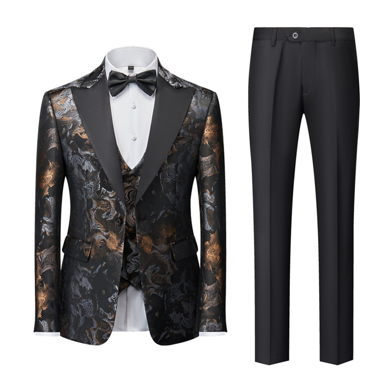 Peak Lapel 3 Piece Single Breasted Men's Prom Suit