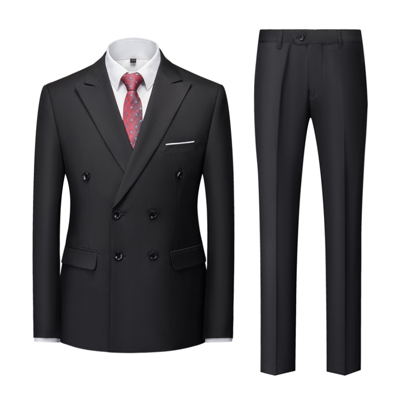 Peak Lapel 2 Piece Double-breasted Men's Wedding Suit
