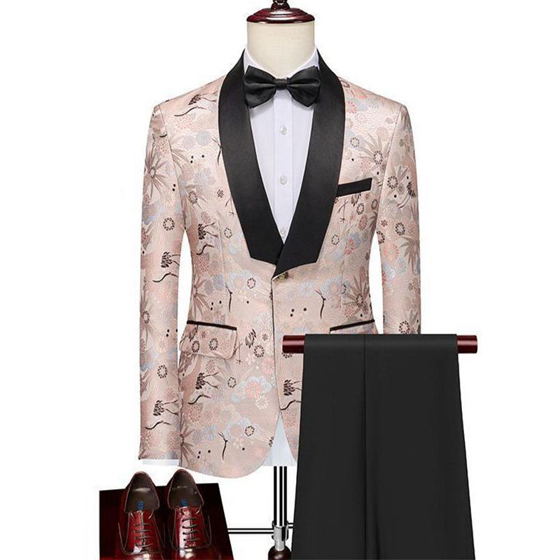 Shawl Lapel 2 Piece Single Breasted Men's Prom Suit