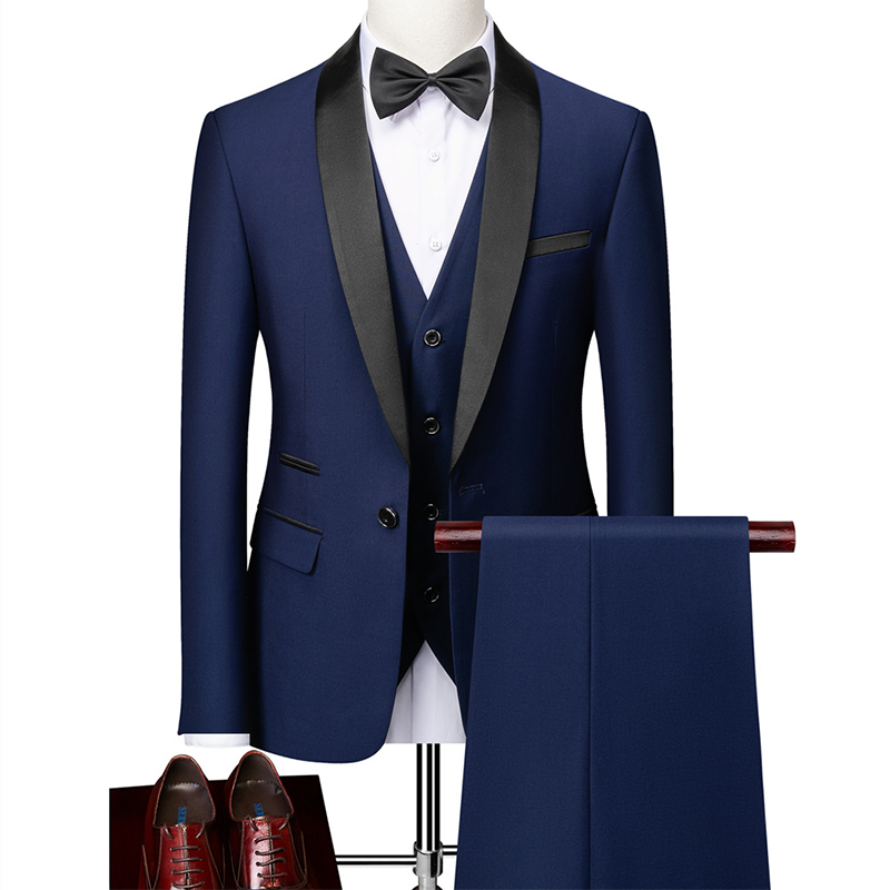 Shawl Lapel 3 Piece Single Breasted Men's Wedding Suit