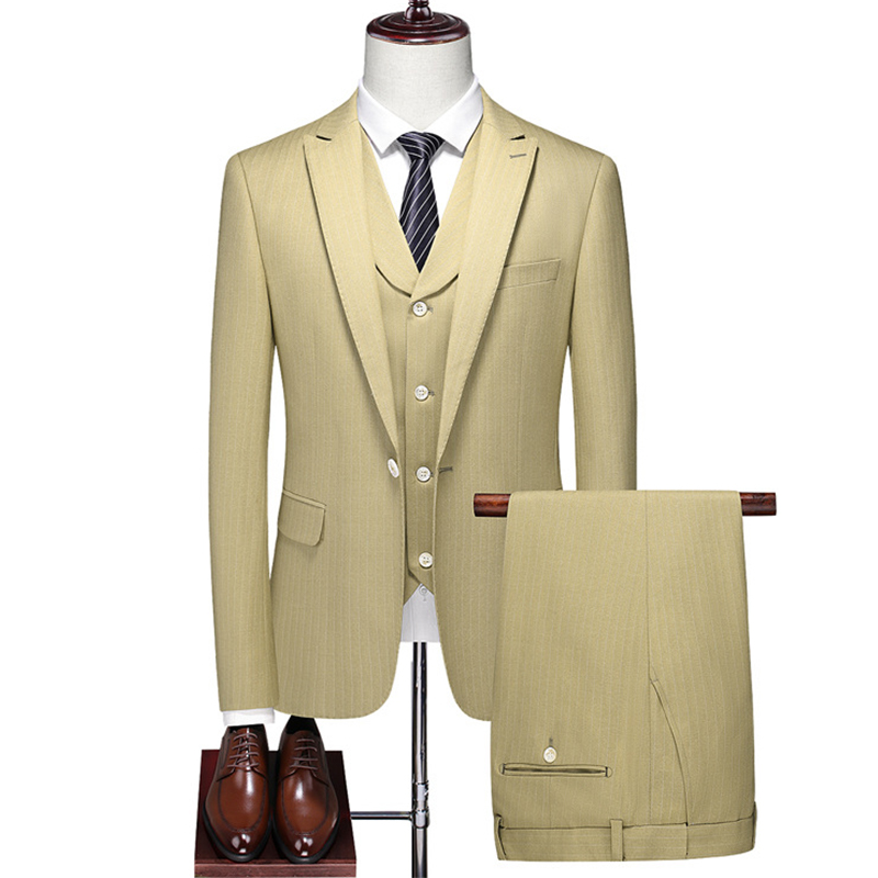 Peak Lapel 3 Piece Single Breasted Men's Prom Suit
