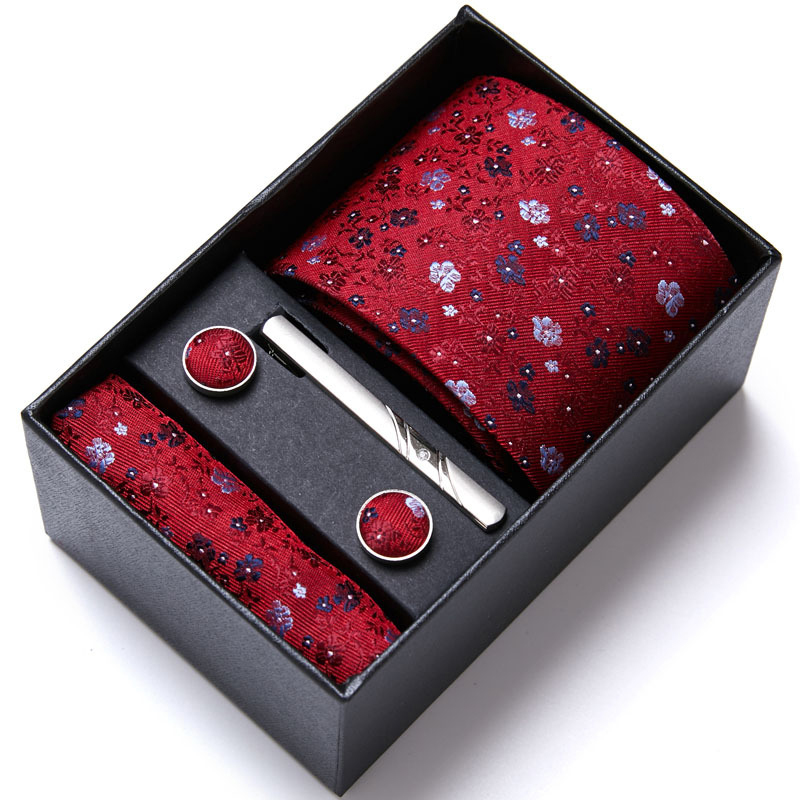 Men's Polyester 4-Piece Floral Tie Set