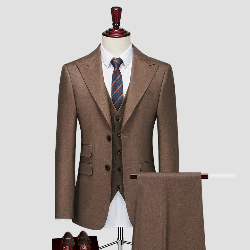 Peak Lapel 3 Piece Single Breasted Men's Wedding Suit 