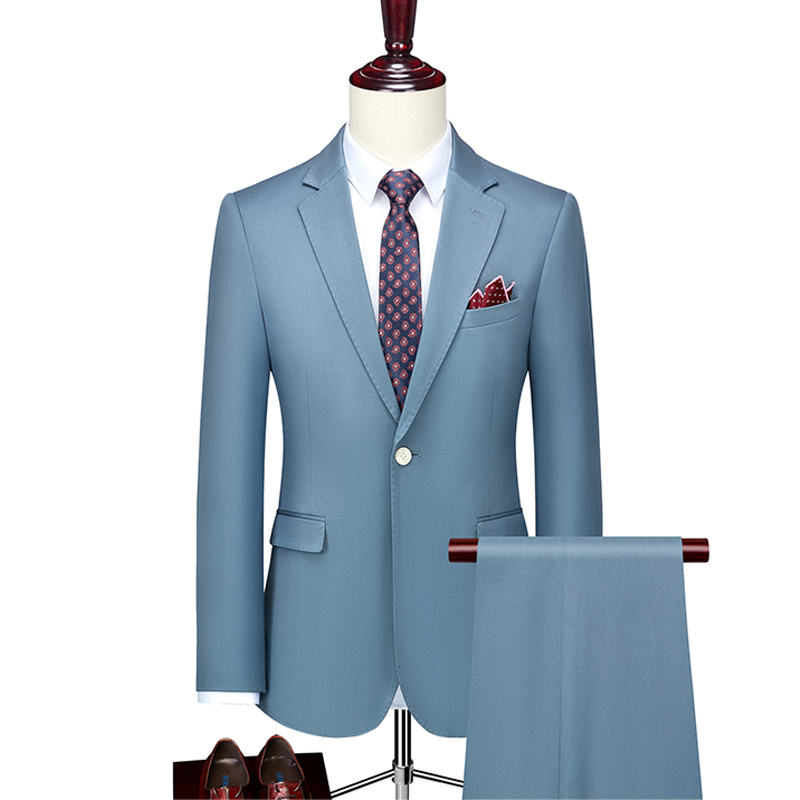 Revers cranté simple boutonnage 2 pièces costume homme pour mariage
