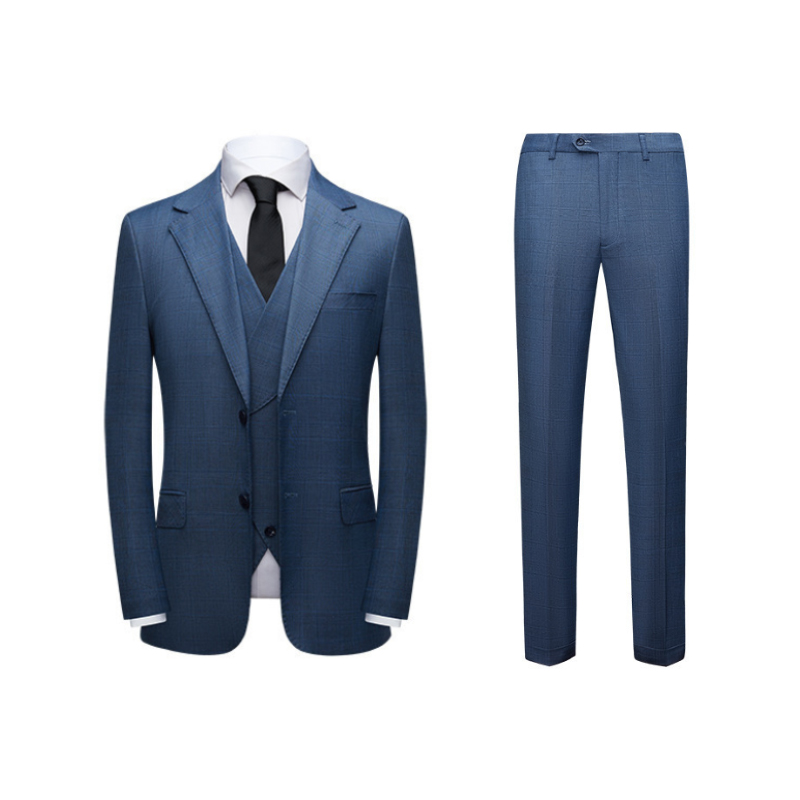 Notch Lapel Single Breasted 3 Piece Men's Wedding Suit