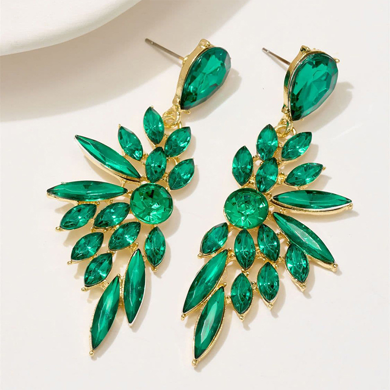 Romantic Stylish Female Wing Alloy Earrings with Rhinestone