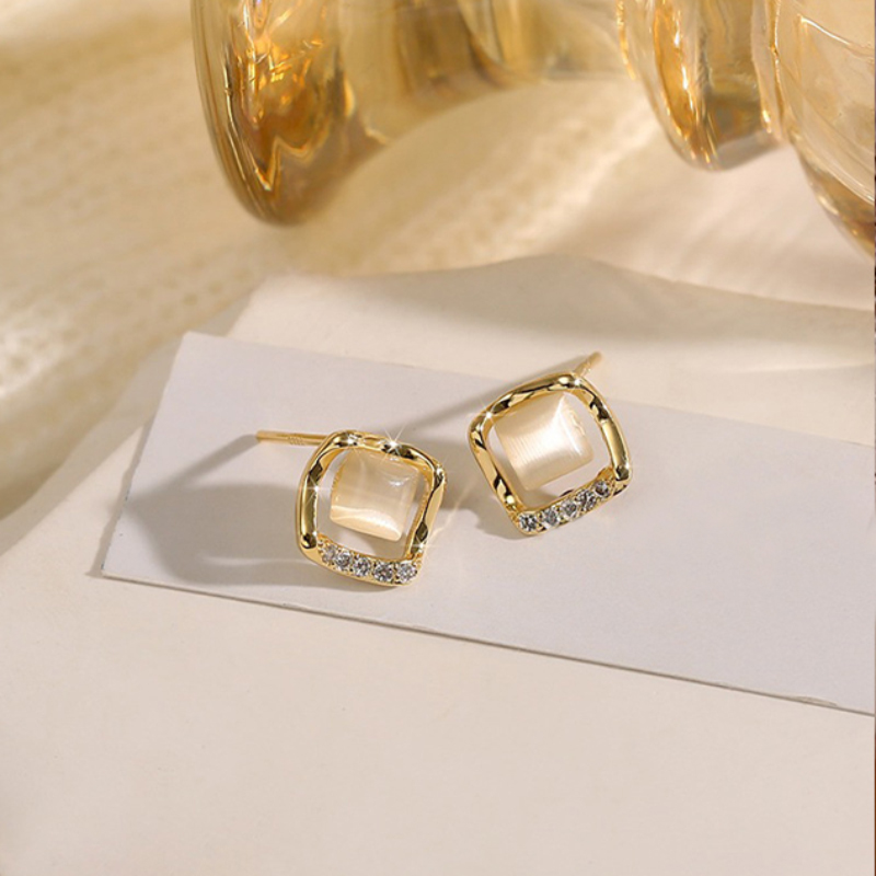 Classic Elegant Female Alloy Resin Earrings