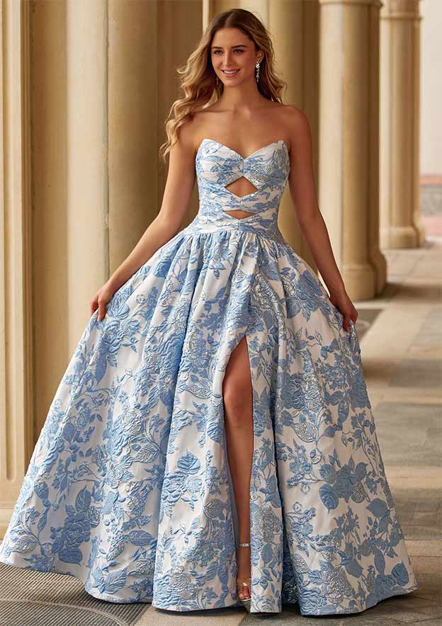 strapless open back dress Off-the-shoulder Sequins Fur Trim Court Train Mermaid Prom Gowns main image 1