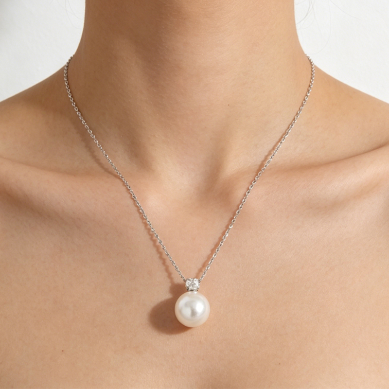 Charming Gorgeous Women's Alloy Necklace with Cubic Zirconia Imitation Pearls