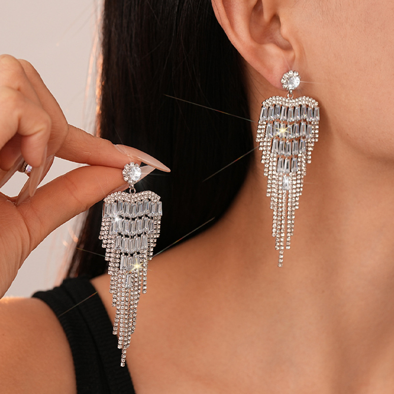 Attractive Charming Copper Earrings with Cubic Zirconia