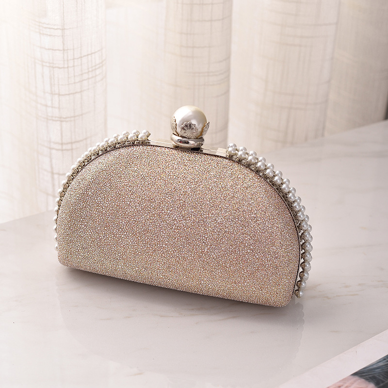 Attractive Handbag with Glitter Imitation Pearls