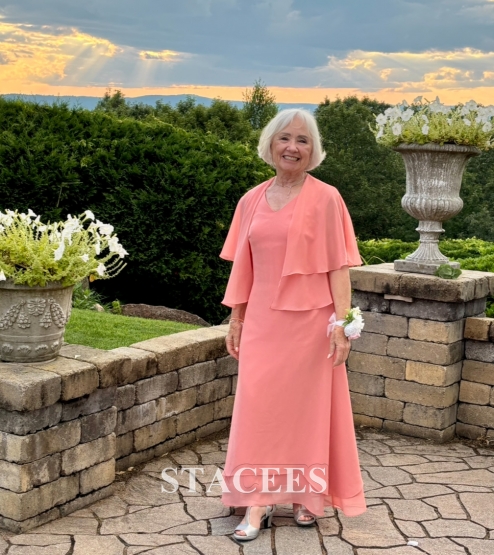 A-line V Neck Chiffon Asymmetrical Mother of the Bride Dress With Jacket -  Mother of the Bride Dresses - Stacees.co.uk