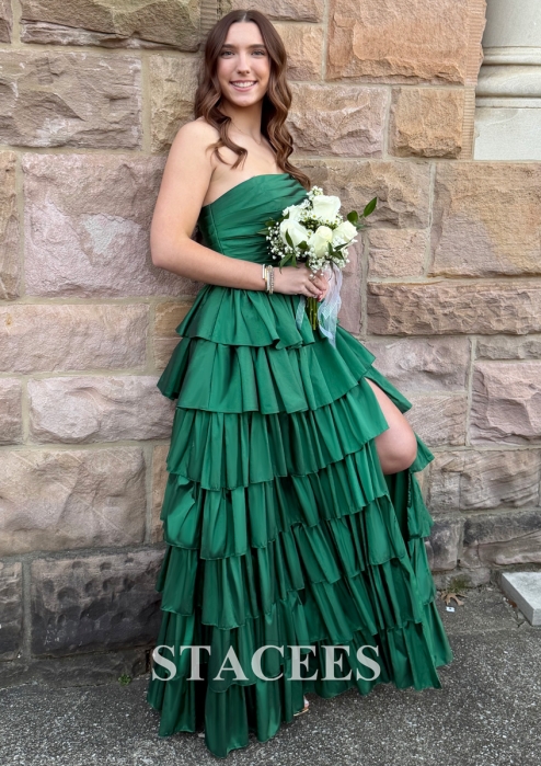 green emerald velvet dress Emerald Green Chiffon Ruffles Long Party Dress  Ohmollydress